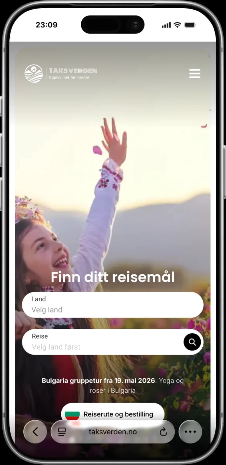 Taksverden mobile — homepage