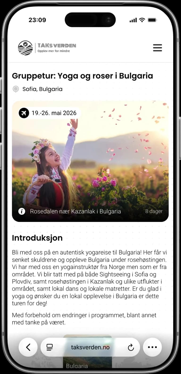 Taksverden mobile — tour detail